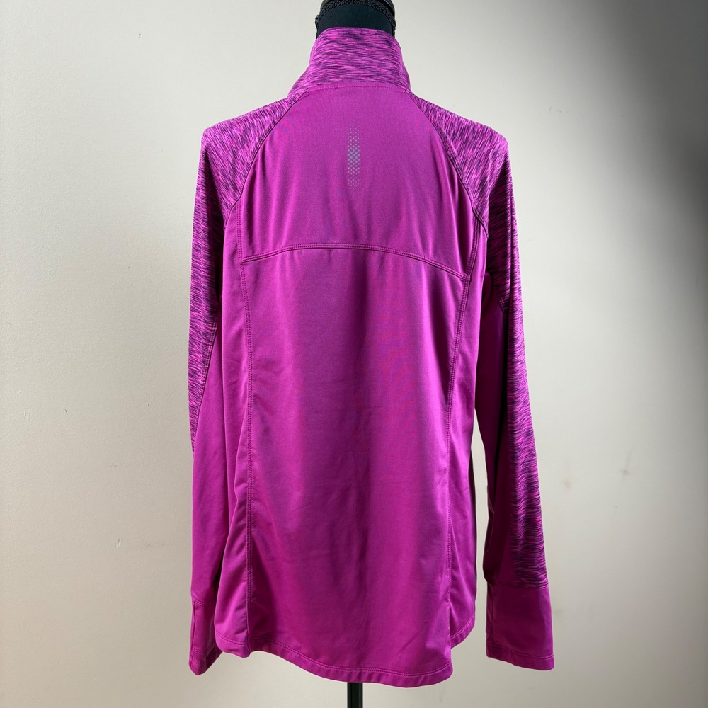 Danskin Now Magenta Heathered Sleeve Quarter Zip Pullover Athletic Top XL 16 18‎ - Picture 2 of 7